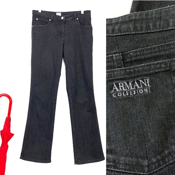 Armani Collezioni Denim - Armani Collezioni Black Boot Cut Jeans Sz 8